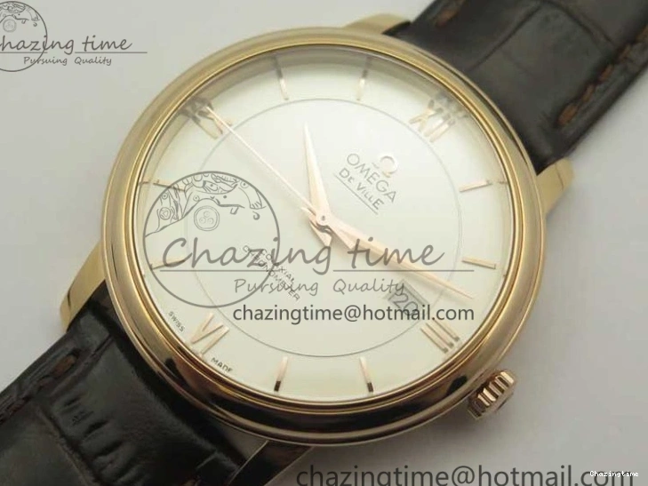 0119 Practical De Ville RG MKF 1:1 Best Edition Silver Dial RG Markers on Brown Leather Strap MIYOTA 9015 V 8049